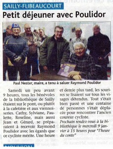 8 Décembre 2012 : Rencontre avec Raymond Poulidor  à la Bibliothèque municipale
