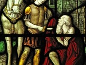 Vitrail repr&eacute;sentant Saint Martin partageant son manteau. Eglise de la Saint Trinit&eacute; - Skipton