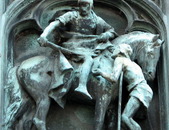 Bas relief repr&eacute;sentant St Martin de Tours - Eglise St Martin - Oxford